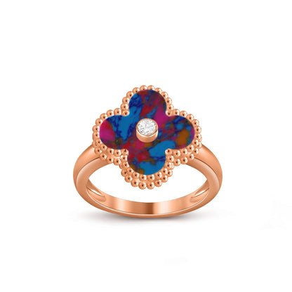 [LUXE]CLOVER DIAMOND RING ROSE GOLD COLLECTION