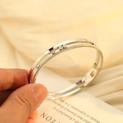 [Luna Brilliance]Move Romane Diamond Bangle Bracelet