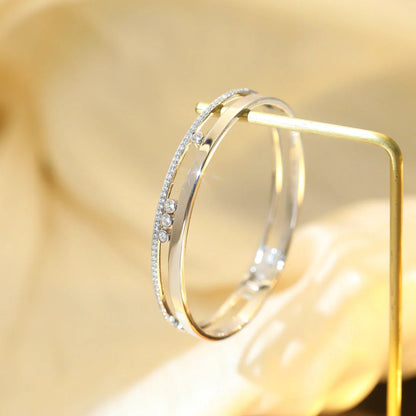 [Luna Brilliance]Move Romane Diamond Bangle Bracelet
