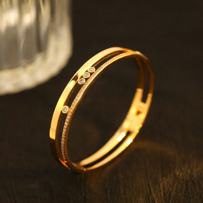 [Luna Brilliance]Move Romane Diamond Bangle Bracelet