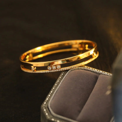 [Luna Brilliance]Move Romane Diamond Bangle Bracelet