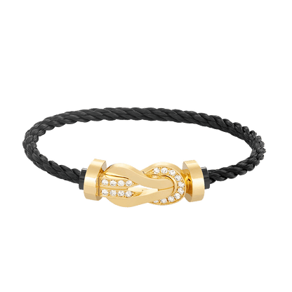 [Luna Brilliance]CHANCE LARGE 8 FIGURE BUCKLE HALF DIAMOND BRACELET GOLD