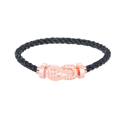 [Luna Brilliance]CHANCE LARGE 8 FIGURE BUCKLE HALF DIAMOND BRACELET ROSE GOLD