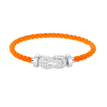 [Luna Brilliance]CHANCE LARGE 8 FIGURE BUCKLE HALF DIAMOND BRACELET SILVER