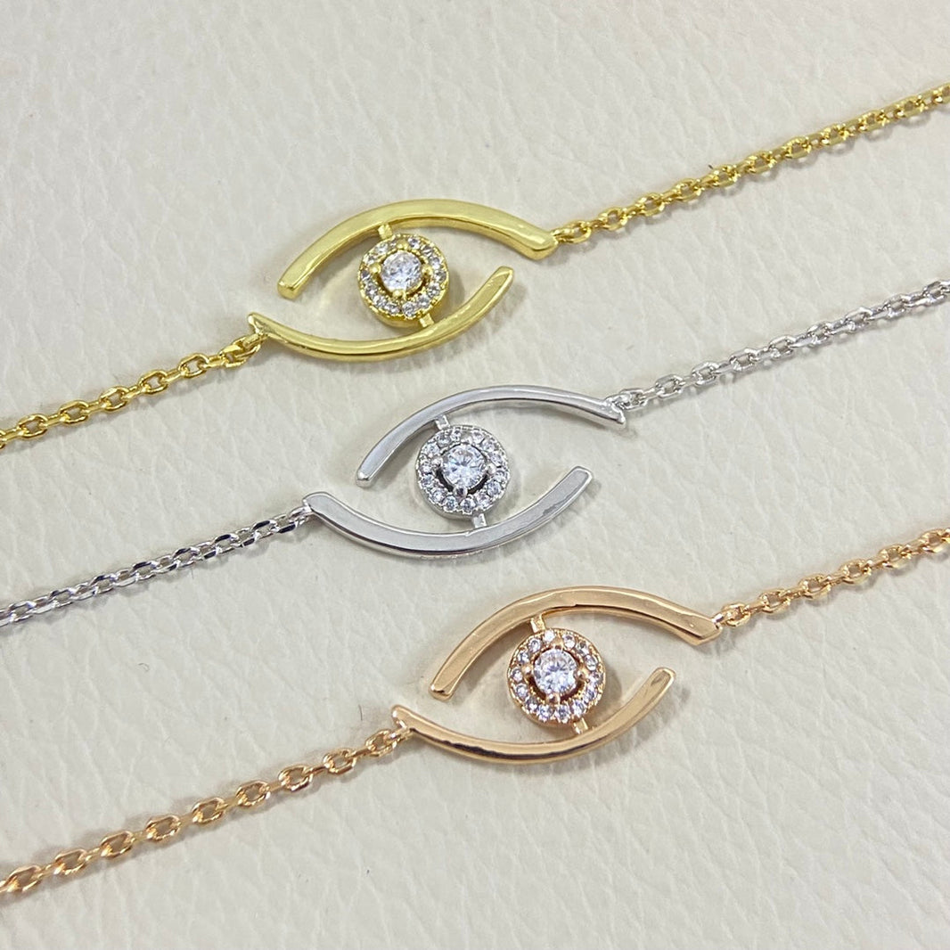 [Luna Brilliance]Lucky Eye Pave-Set Diamond Bracelet