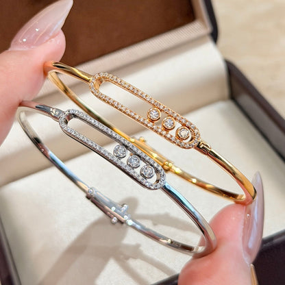 [Luna Brilliance]Move Pavé Diamond Bangle Bracelet M