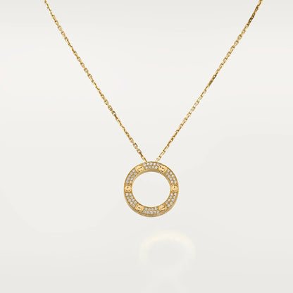 [Luna Brilliance]LOVE NECKLACE 16MM  FULL DIAMOND