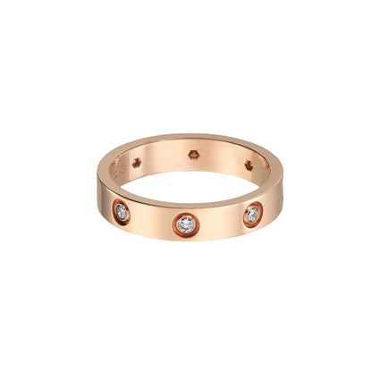 [Luna Brilliance]LOVE 4MM 8 DIAMOND RING