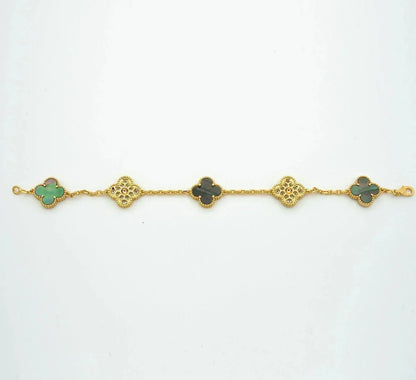 [Luna Brilliance]CLOVER 5 MOTIF GRAY MOP BRACELET COLLECTION