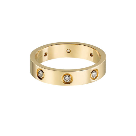 [Luna Brilliance]LOVE 4MM 8 DIAMOND RING