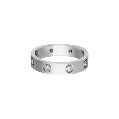 [Luna Brilliance]LOVE 4MM 8 DIAMOND RING