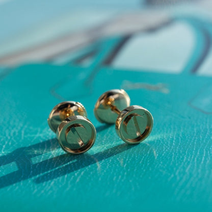 [Luna Brilliance]LOVE EARRINGS PINK GOLD 10MM