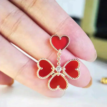 [Luna Brilliance]SWEET CLOVER CARNELIAN EARRINGS