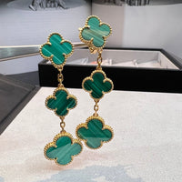 [Luna Brilliance]CLOVER MALACHITE 3 MOTIFS GOLD