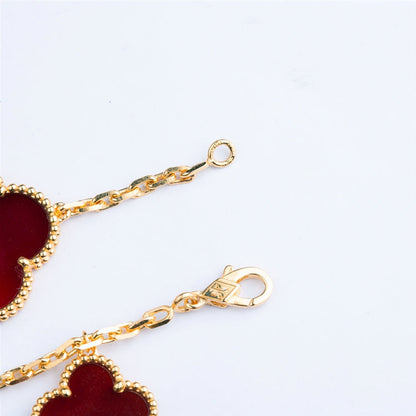 [Luna Brilliance]CLOVER BRACELET 5 MOTIFS CARNELIAN TIGER EYE