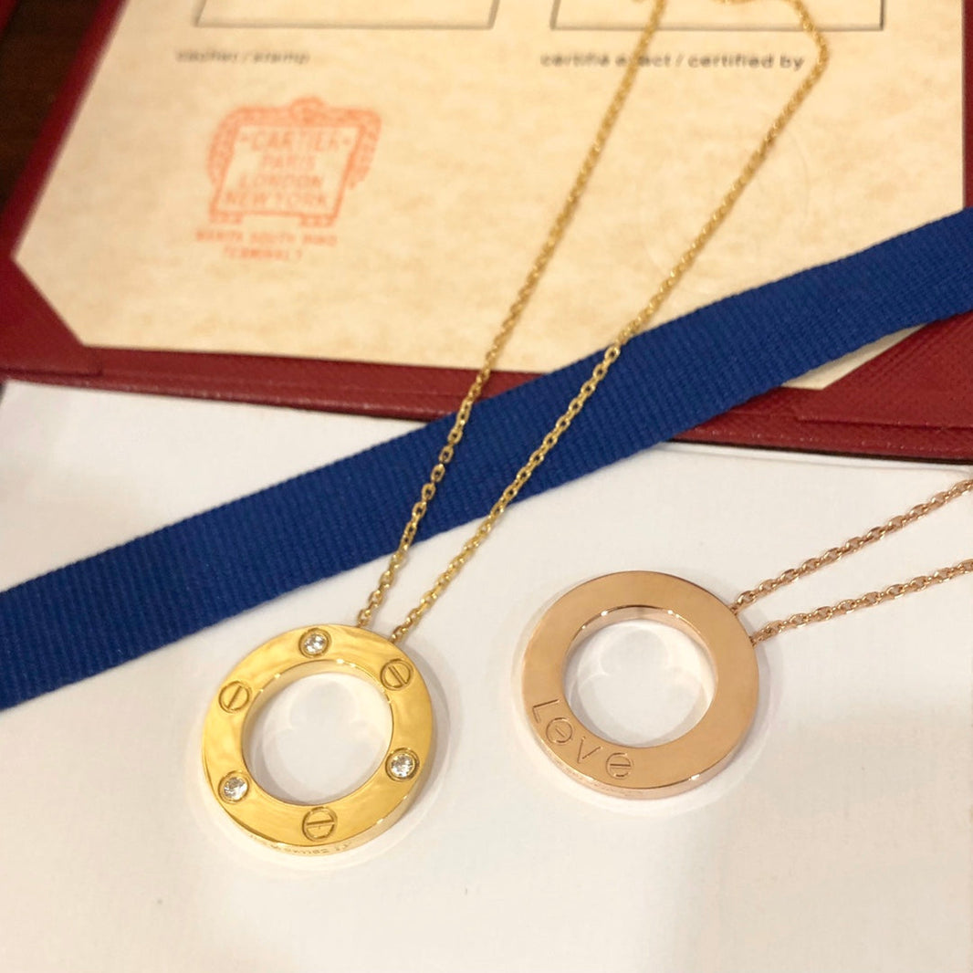 [Luna Brilliance]LOVE NECKLACE 16MM 3 DIAMONDS