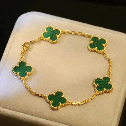 [Luna Brilliance]CLOVER 5 MOTIF MALACHITE BRACELET COLLECTION