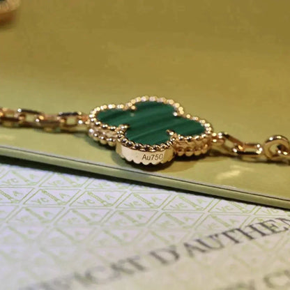 [Luna Brilliance]CLOVER 5 MOTIF MALACHITE BRACELET COLLECTION