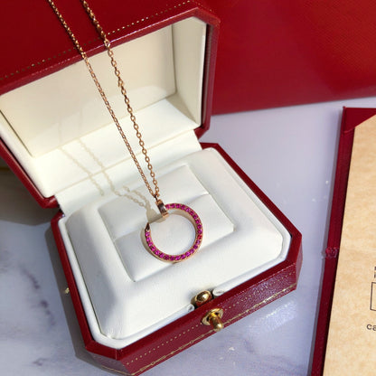 [Luna Brilliance]JUSTE NECKLACE RED FULL DIAMONDS