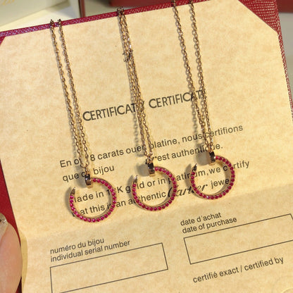 [Luna Brilliance]JUSTE NECKLACE RED FULL DIAMONDS