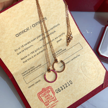 [Luna Brilliance]JUSTE NECKLACE RED FULL DIAMONDS