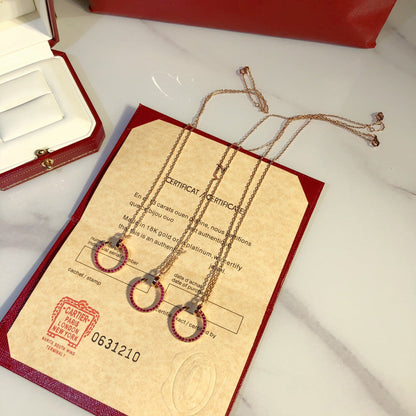 [Luna Brilliance]JUSTE NECKLACE RED FULL DIAMONDS