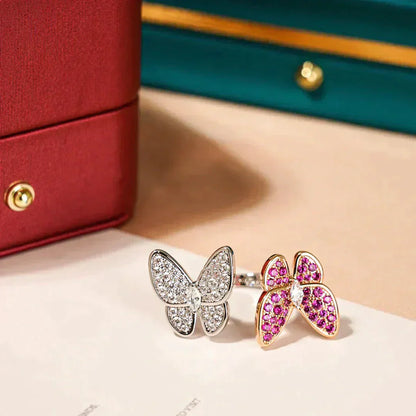 [Luna Brilliance]TWIN BUTTERFLY DIAMOND RING