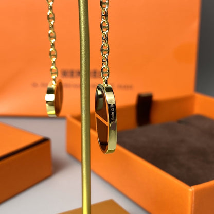 [Luna Brilliance]CHAINE VERSO BLACK CERAMIC EARRINGS