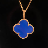 [Luna Brilliance]CLOVER 25MM NECKLACE TURQUOISE ROSE GOLD