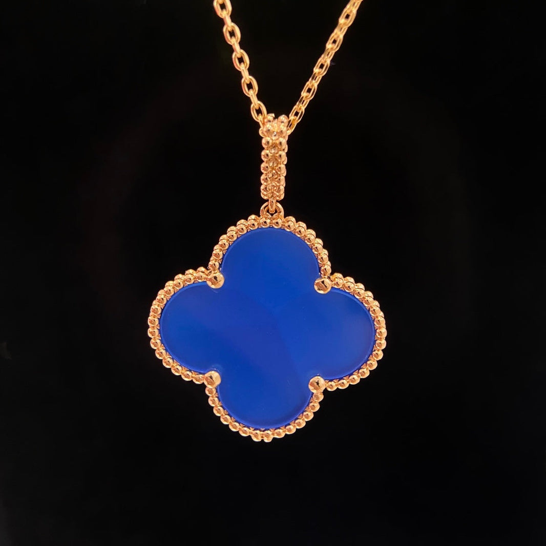 [Luna Brilliance]CLOVER 25MM NECKLACE TURQUOISE ROSE GOLD