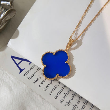 [Luna Brilliance]CLOVER 25MM NECKLACE TURQUOISE ROSE GOLD