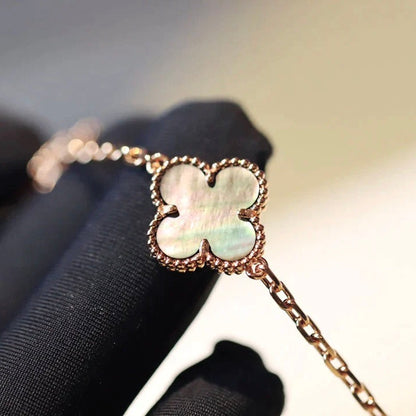 [Luna Brilliance]CLOVER 20 MOTIFS DARK MOP DIAMOND  NECKLACE