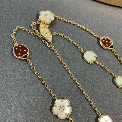 [Luna Brilliance]LUCKY SPRING 15 MOTIFS GOLD NECKLACE