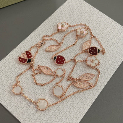 [Luna Brilliance]LUCKY SPRING 15 MOTIFS ROSE GOLD NECKLACE