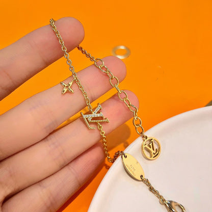 [Luna Brilliance]LOGO STAR MOTIF GOLD BRACELET