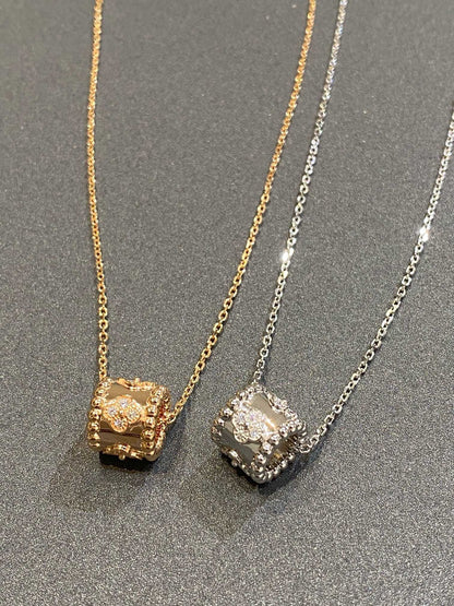 [Luna Brilliance]PERLEE PEDANT SIVLER DIAMOND NECKLACE