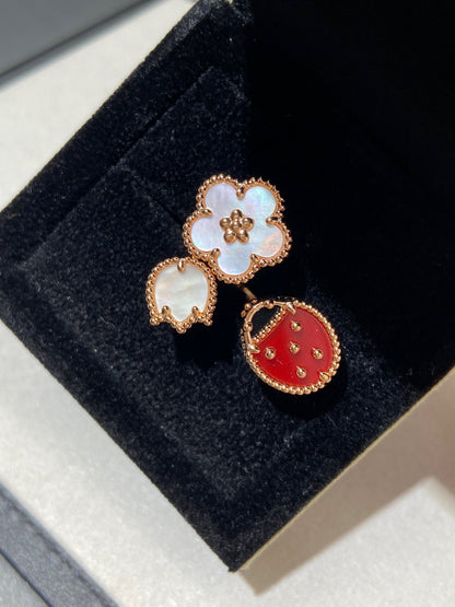 [Luna Brilliance]LUCKY 3 MOTIF ROSE GOLD RING