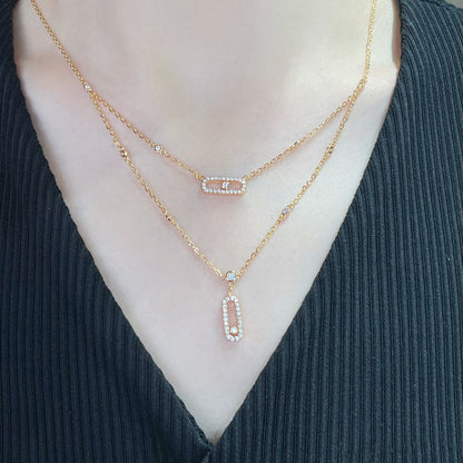 [Luna Brilliance]MOVE 2 ROW DIAMOND NECKLACE