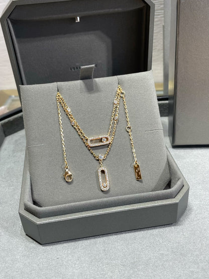 [Luna Brilliance]MOVE 2 ROW DIAMOND NECKLACE