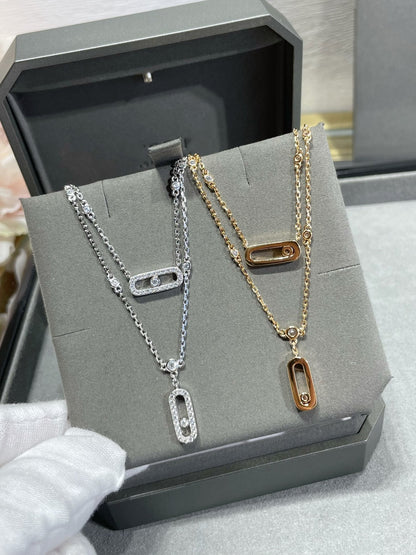 [Luna Brilliance]MOVE 2 ROW DIAMOND NECKLACE