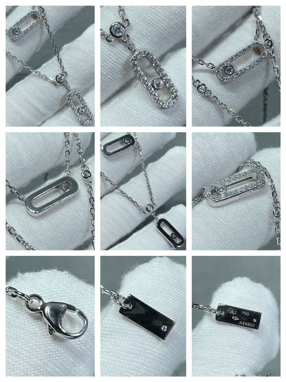 [LORA]MOVE 2 ROW DIAMOND NECKLACE