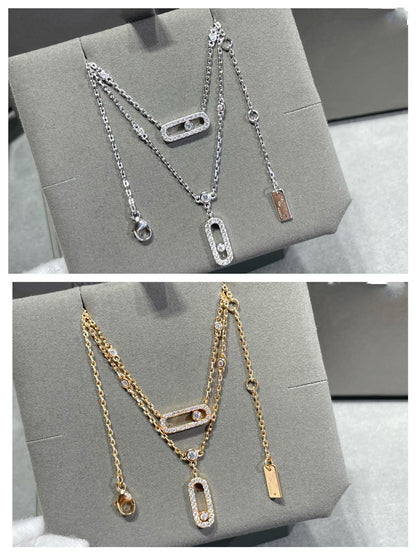 [Luna Brilliance]MOVE 2 ROW DIAMOND NECKLACE