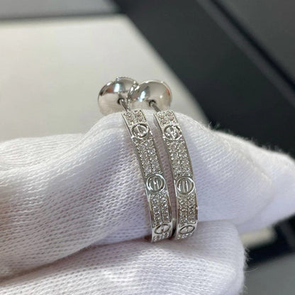 [Luna Brilliance]LOVE EARRINGS 3.6MM DIAMOND PAVED