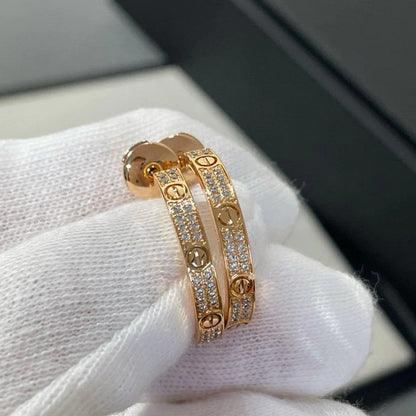 [Luna Brilliance]LOVE EARRINGS 3.6MM DIAMOND PAVED
