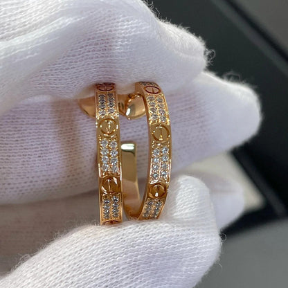 [Luna Brilliance]LOVE EARRINGS 3.6MM DIAMOND PAVED