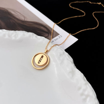 [Luna Brilliance]LUCKY MOVE MOP PINK GOLD NECKLACE