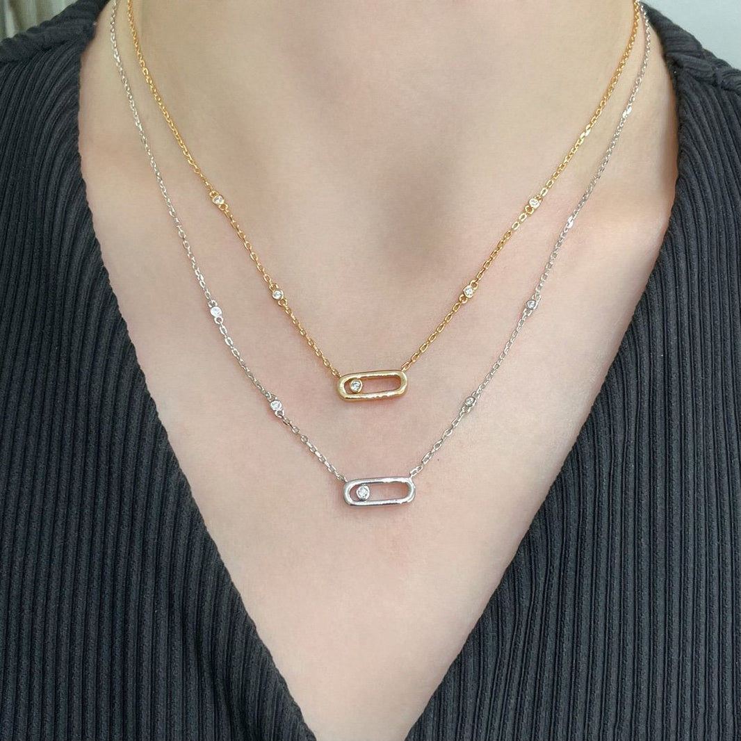 [Luna Brilliance]MOVE UNO DIAMOND NECKLACE