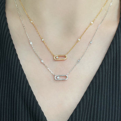 [Luna Brilliance]MOVE UNO DIAMOND NECKLACE