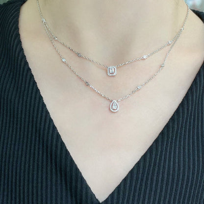 [Luna Brilliance]MY TWIN 2 ROW DIAMOND NECKLACE