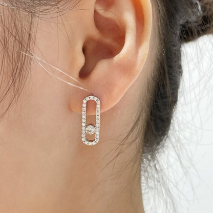[LORA]MOVE UNO STUD DIAMOND PAVED EARRINGS